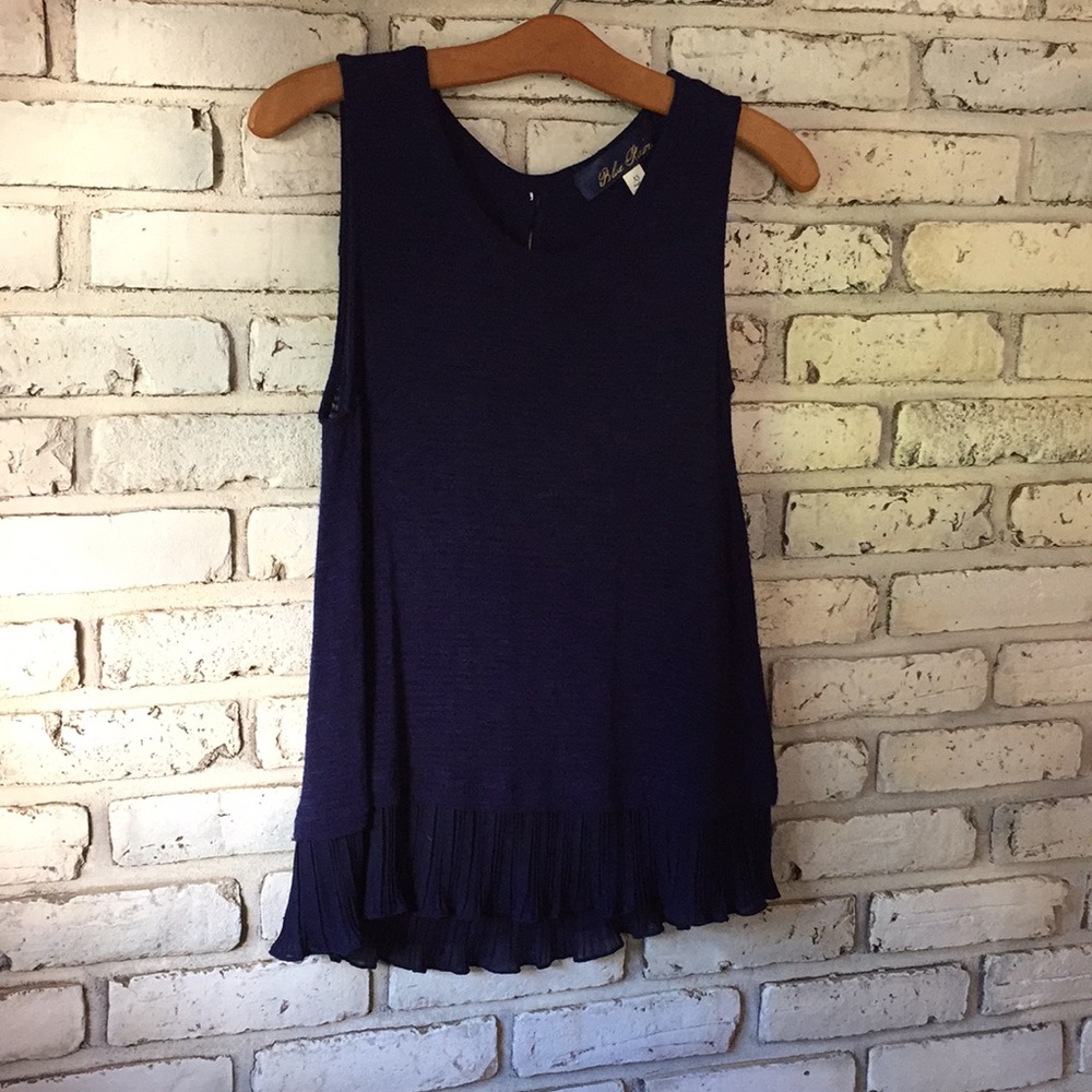 Francesca’s Tank with ruffle hem and back buttons